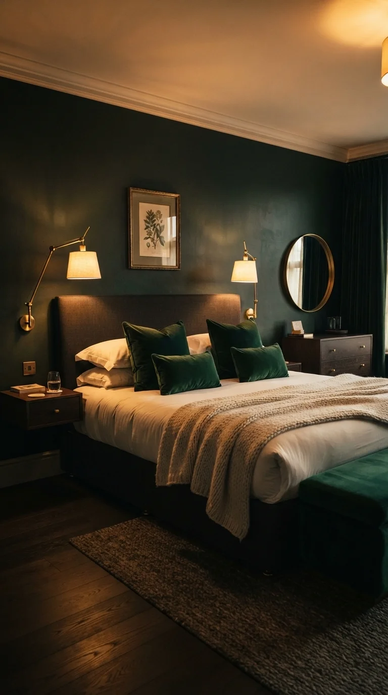 2. Rich Velvet and Deep Forest Green