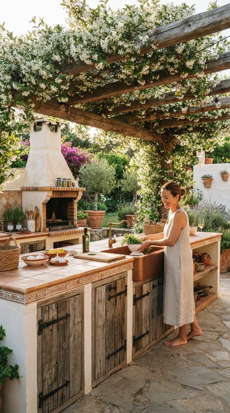 2. Rustic Terracotta and Reclaimed Wood