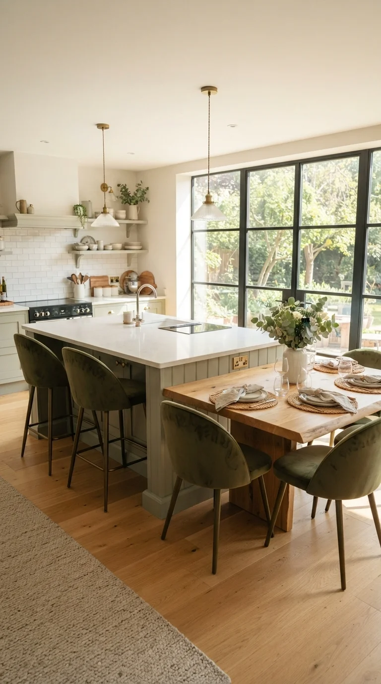10 Kitchen Layout Ideas for 2026: Best Designs with Islands 2. The Integrated Dining Extension