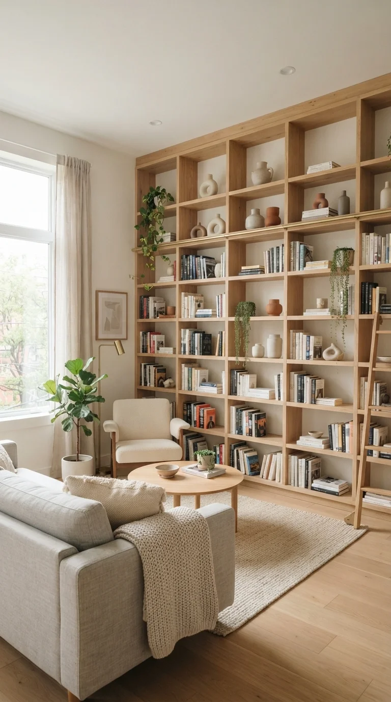 10 Apartment Living Room Ideas 2026: Cozy & Stylish 2. Vertical Storage Solutions for Elevated Style