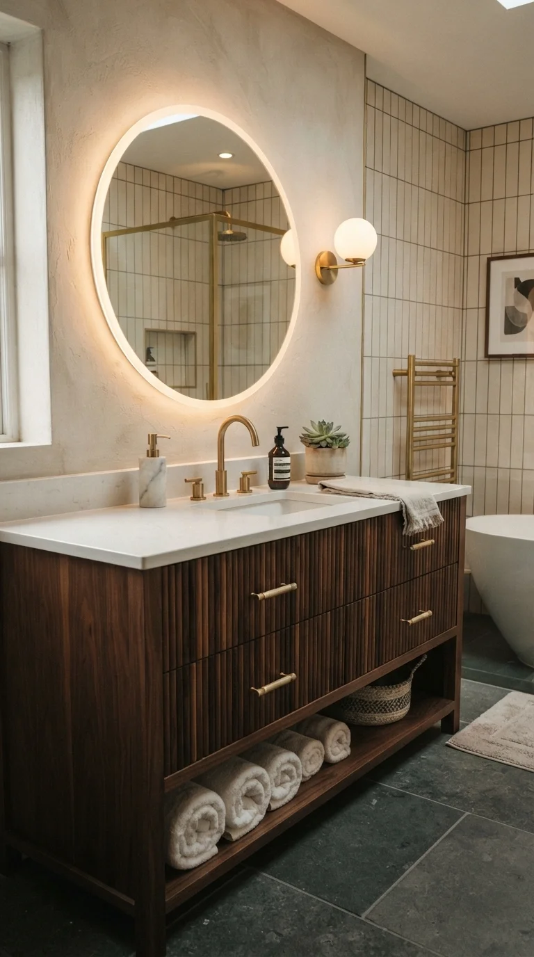 3. Fluted Wood Cabinetry Details