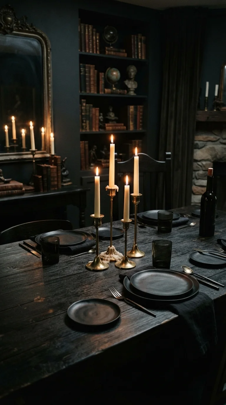 3. Moody Brass and Black Accents
