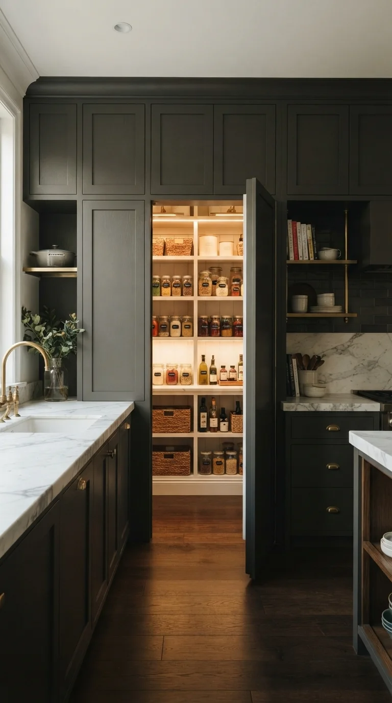 10 Food Pantry Ideas in The Kitchen 2026 Storage Organization 3. The Hidden Walk-In Pantry Door