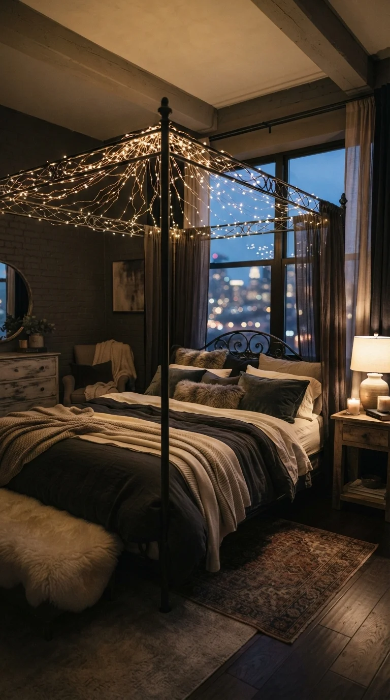 3. Warm Glow with Dimmable Fairy Lights