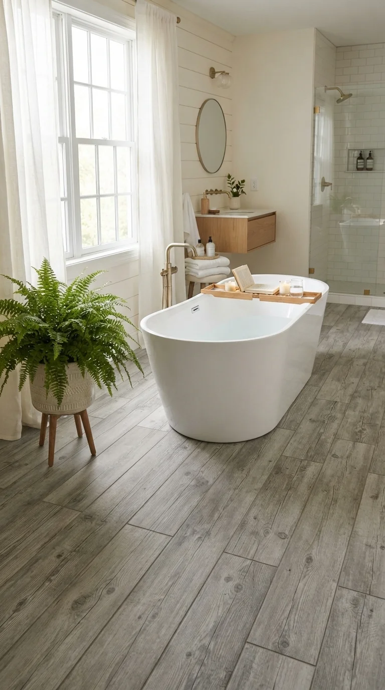 4. Driftwood-Inspired Porcelain Planks