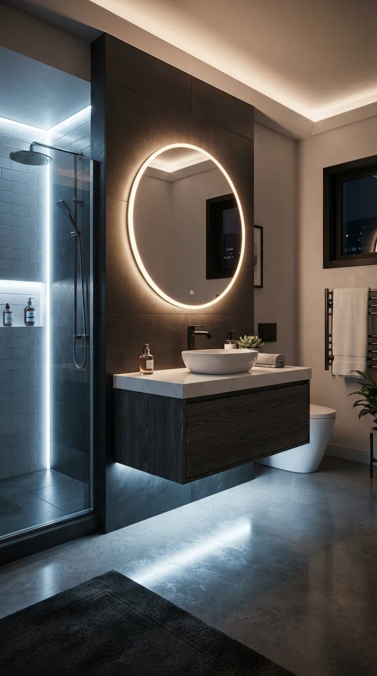 11 Basement Bathroom Ideas 2026 Modern Finished 4. Integrated Smart Lighting Strategies