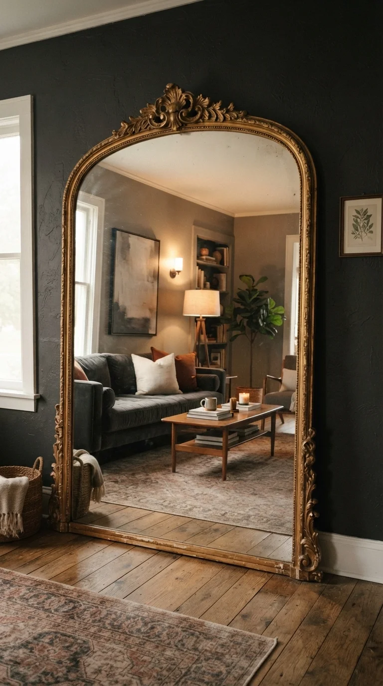 4. Oversized Antique Wall Mirrors