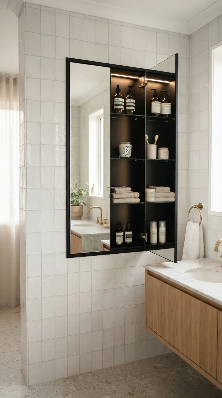 4. Recessed Medicine Cabinets with Mirror Frames