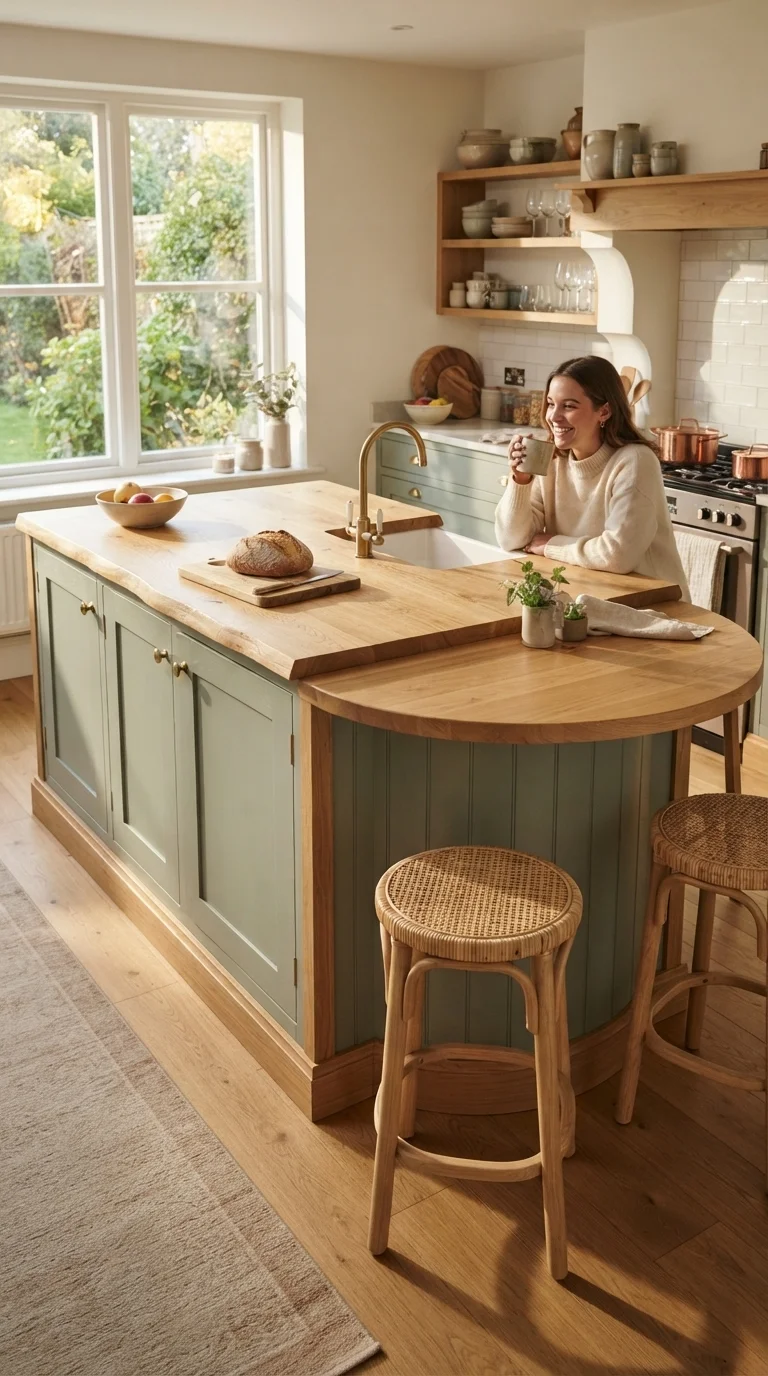 10 Kitchen Layout Ideas for 2026: Best Designs with Islands 4. The Curved Breakfast Nook Hybrid