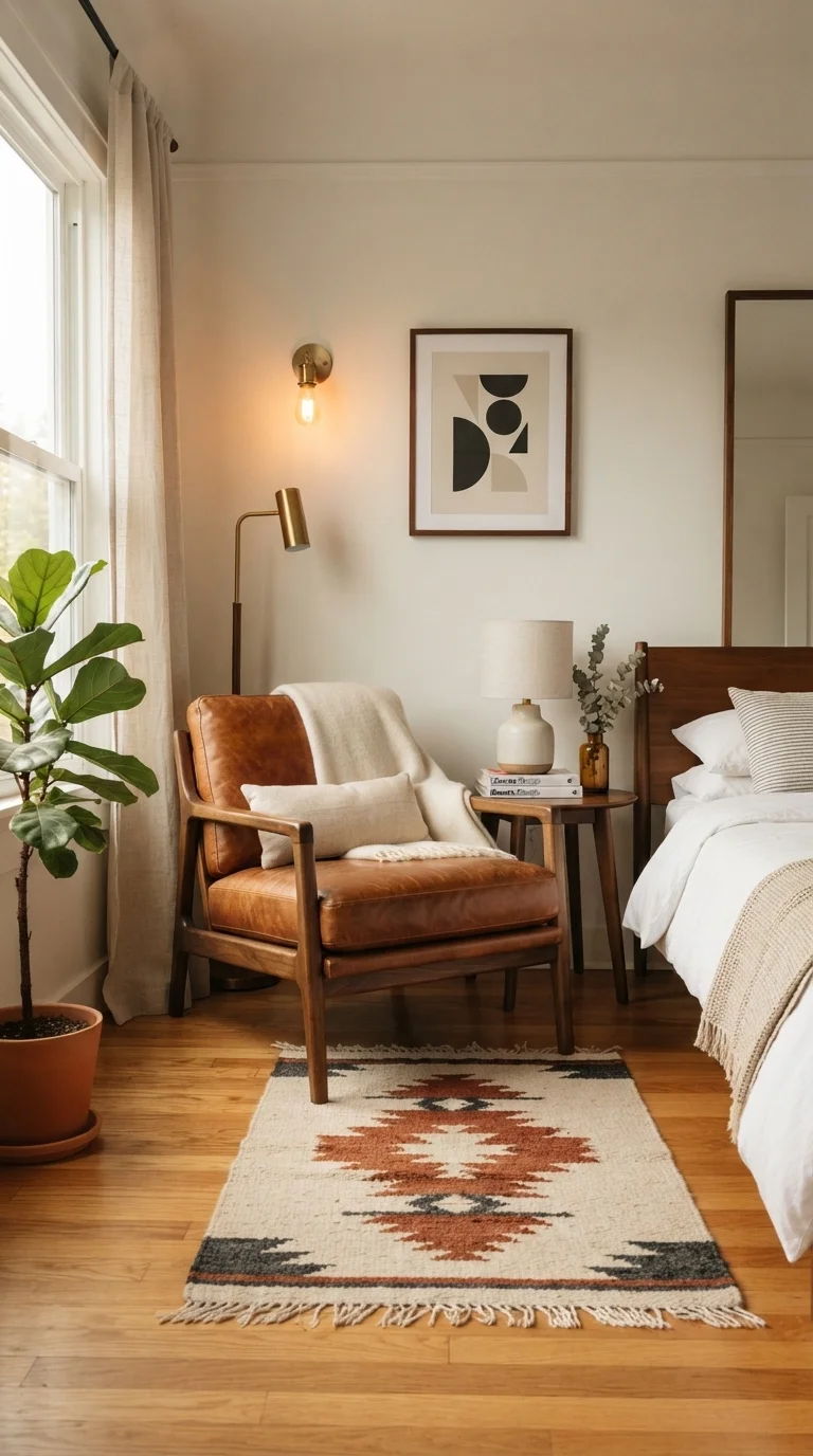 4. The Mid-Century Leather Armchair