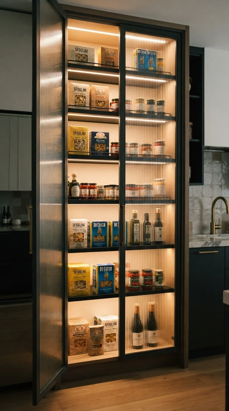 5. Backlit Glass-Front Cabinetry
