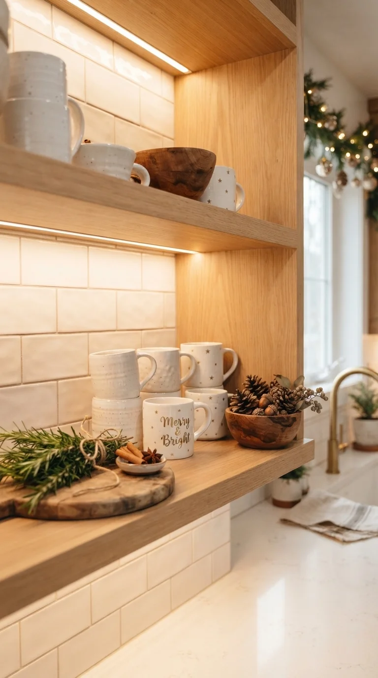 5. Festive Kitchen Shelving and Styling