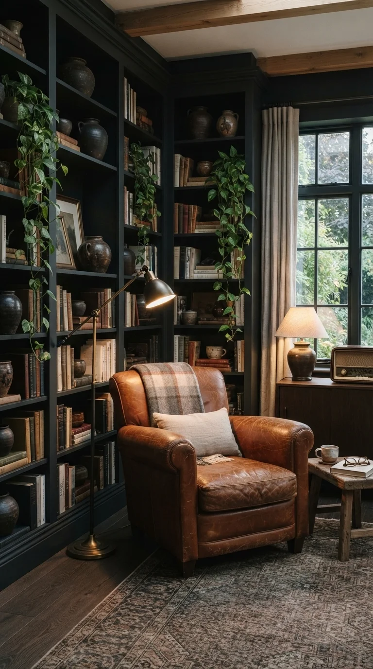 11 Cozy Living Room Wall Decoration Ideas 2026 5. Floor-to-Ceiling Built-in Shelving