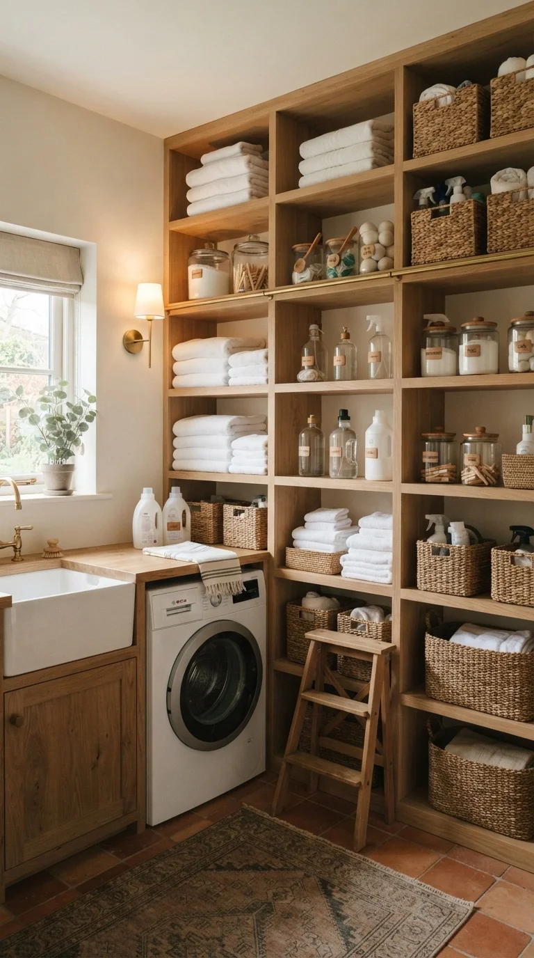5. Floor-to-Ceiling Open Shelving