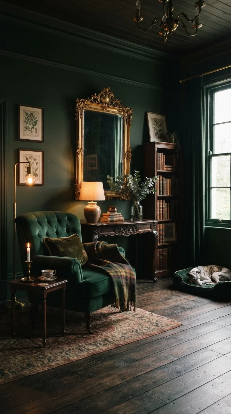 5. Forest Green and Muted Gold Accents