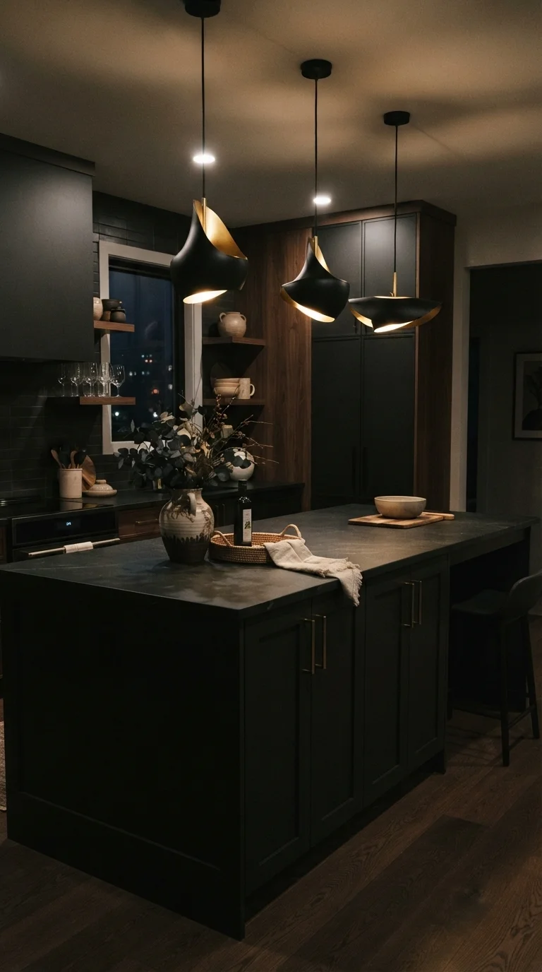 5. Layered Lighting with Statement Pendants