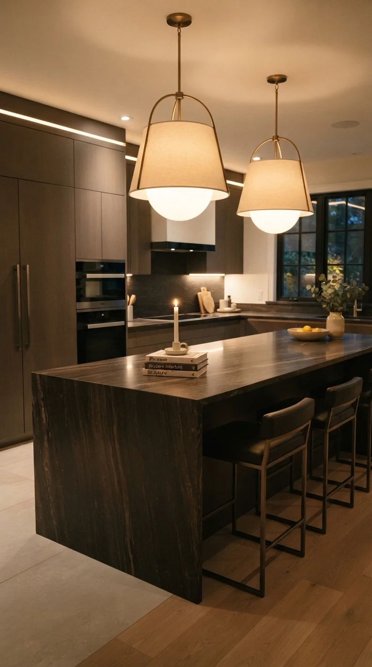 5. Statement Lighting for Counter Illumination