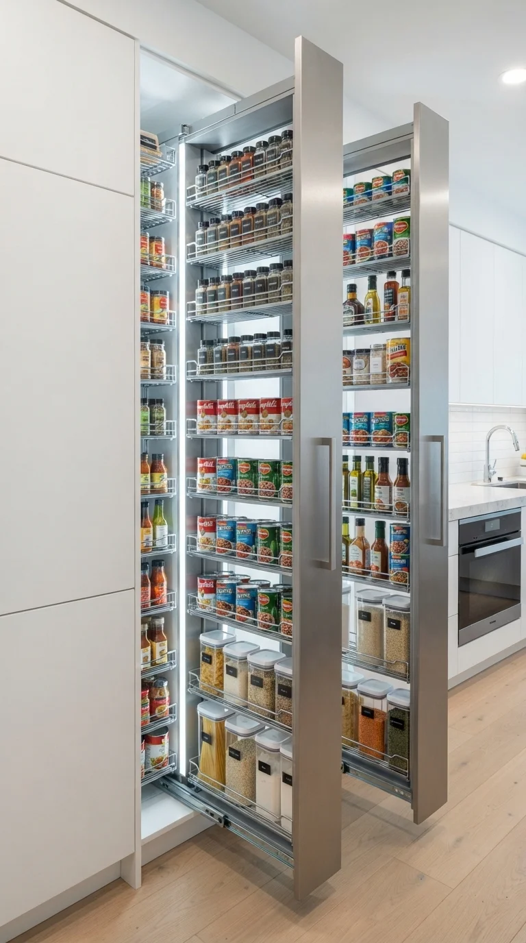 5. The Pull-Out Pantry Tower Strategy