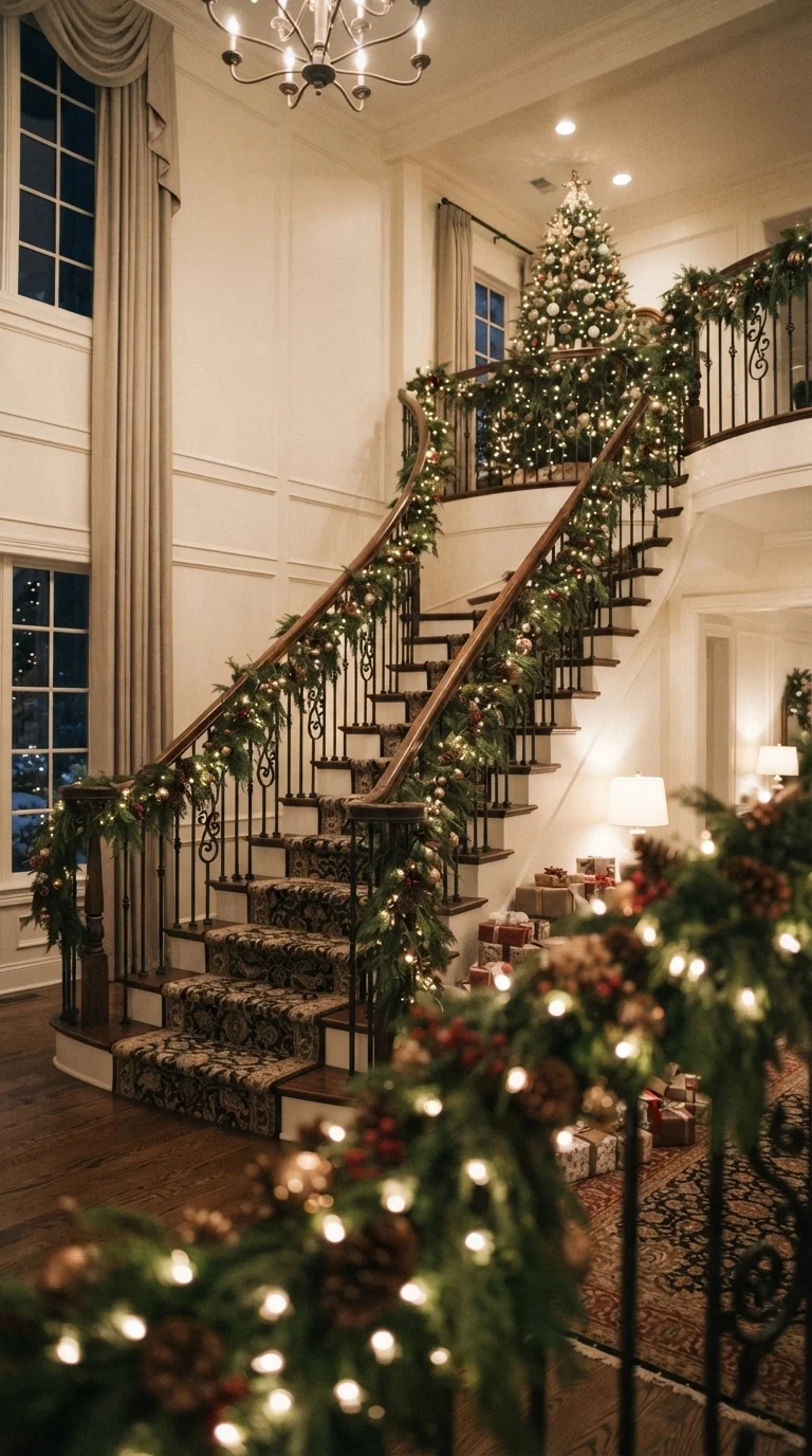 5. Wrapped Staircase Banister with Ethereal Glow