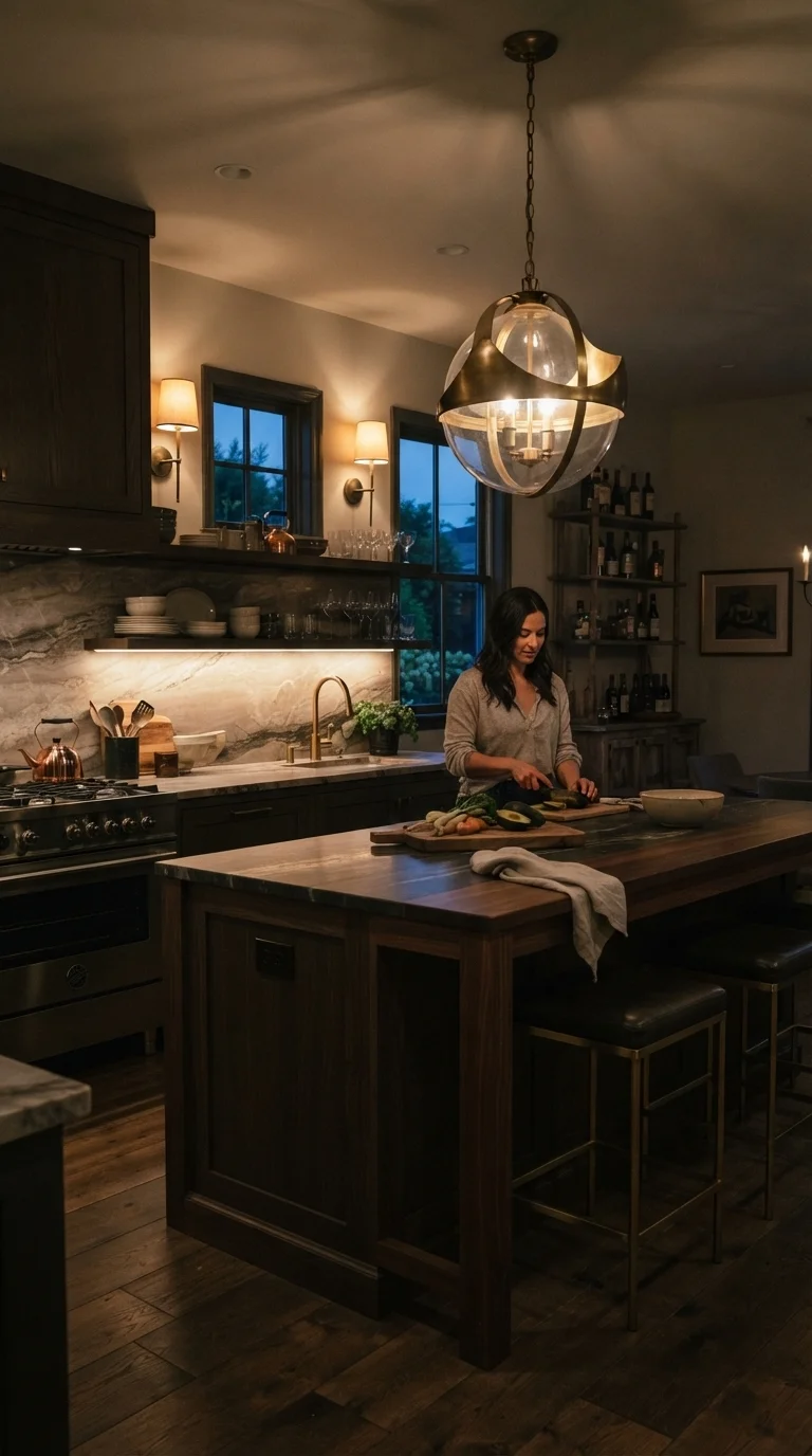 12 Luxury Kitchen Design 2026 Modern Interiors 6. Atmospheric Layered Lighting Schemes