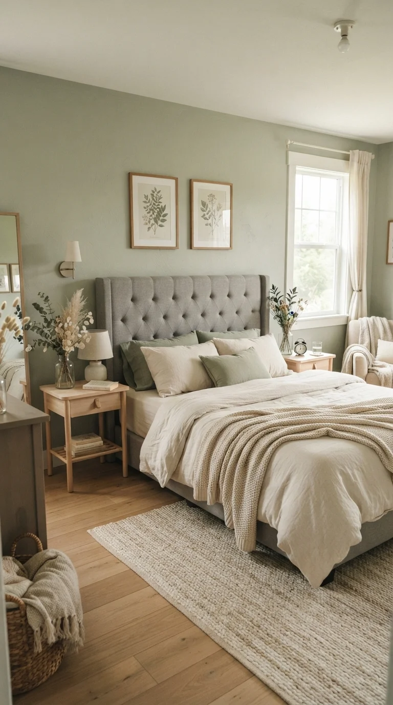 6. Sage Green and Gray Harmony