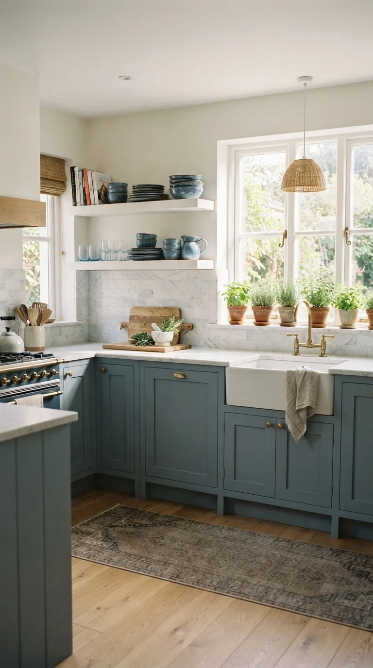 6. Serene Dusty Blue Accents