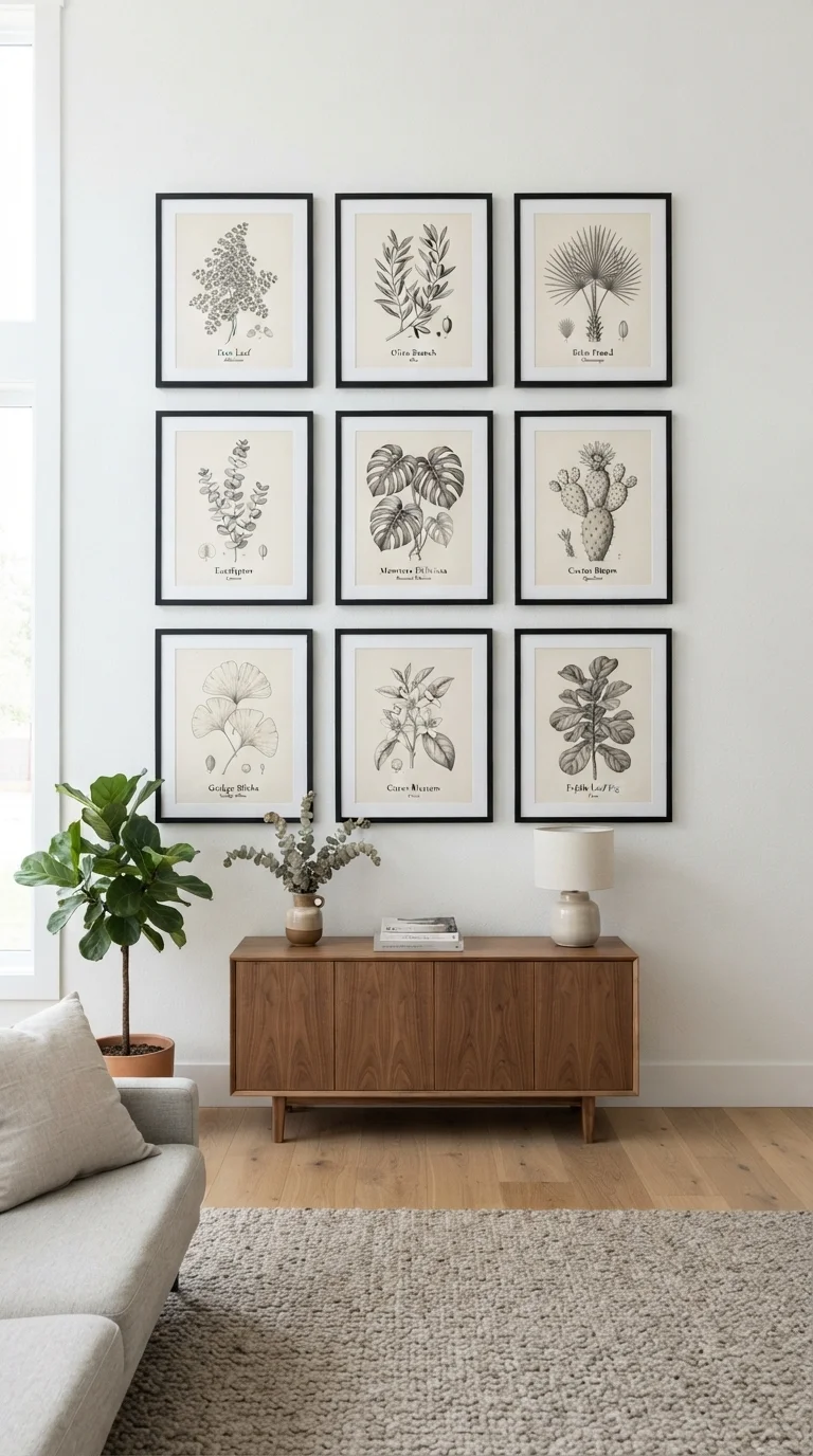 6. Symmetrical Grid Gallery Wall