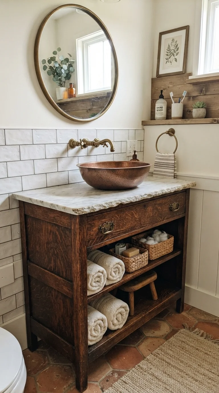 6. Vintage Console Vanity Conversions