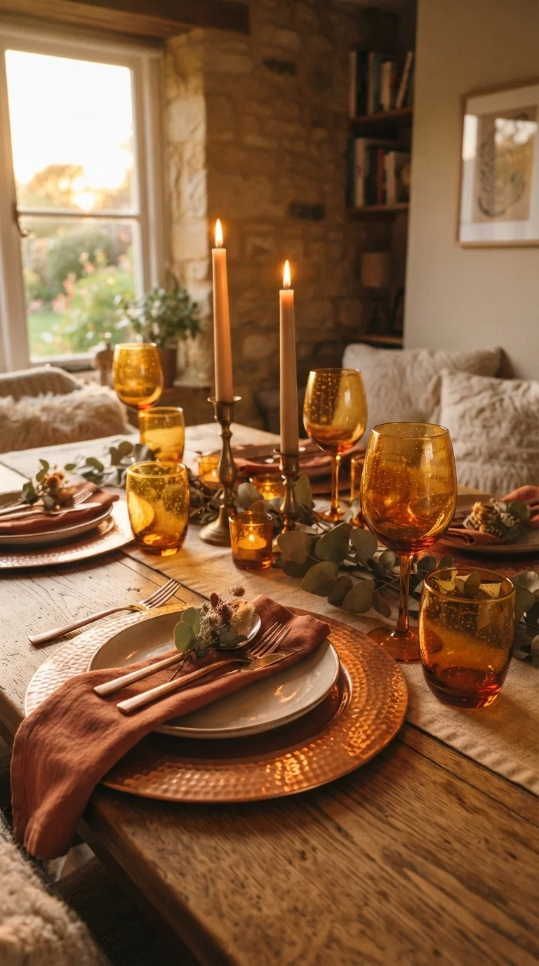 6. Warm Copper and Amber Glass