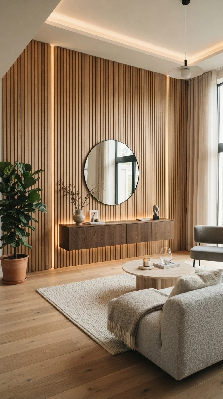 7. Architectural Wood Slat Paneling