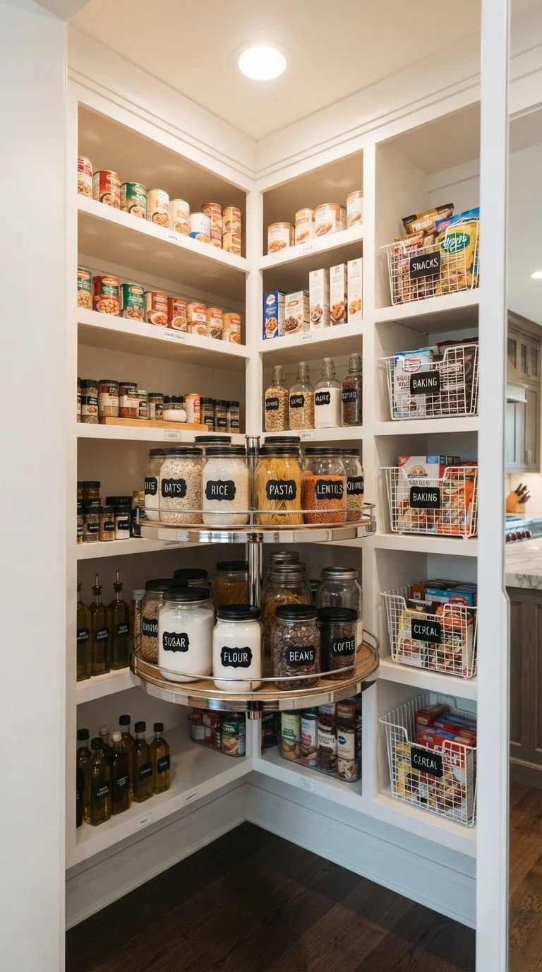 7. Corner-Optimized Lazy Susan Shelving