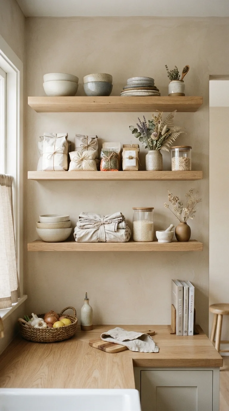 7. Floating Shelf Open Storage
