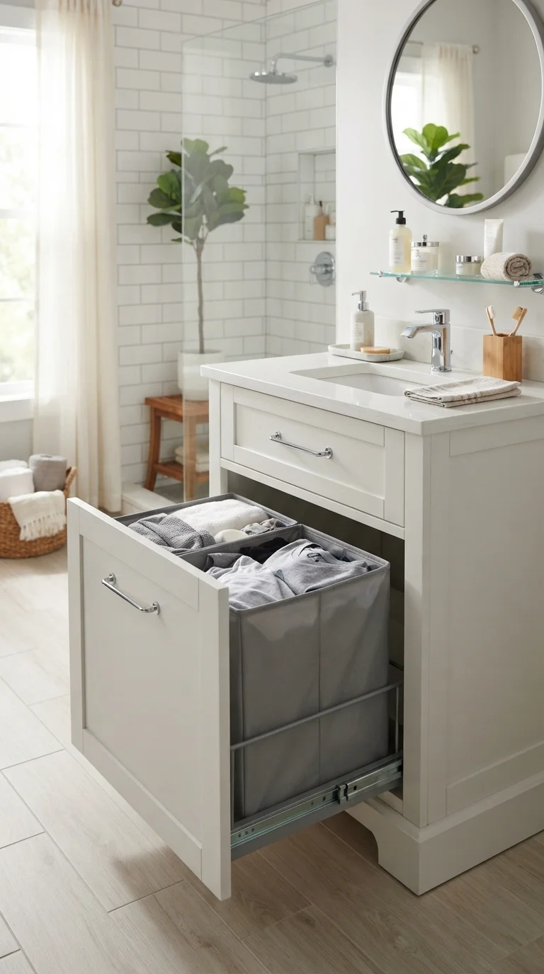 7. Hidden Pull-Out Hampers