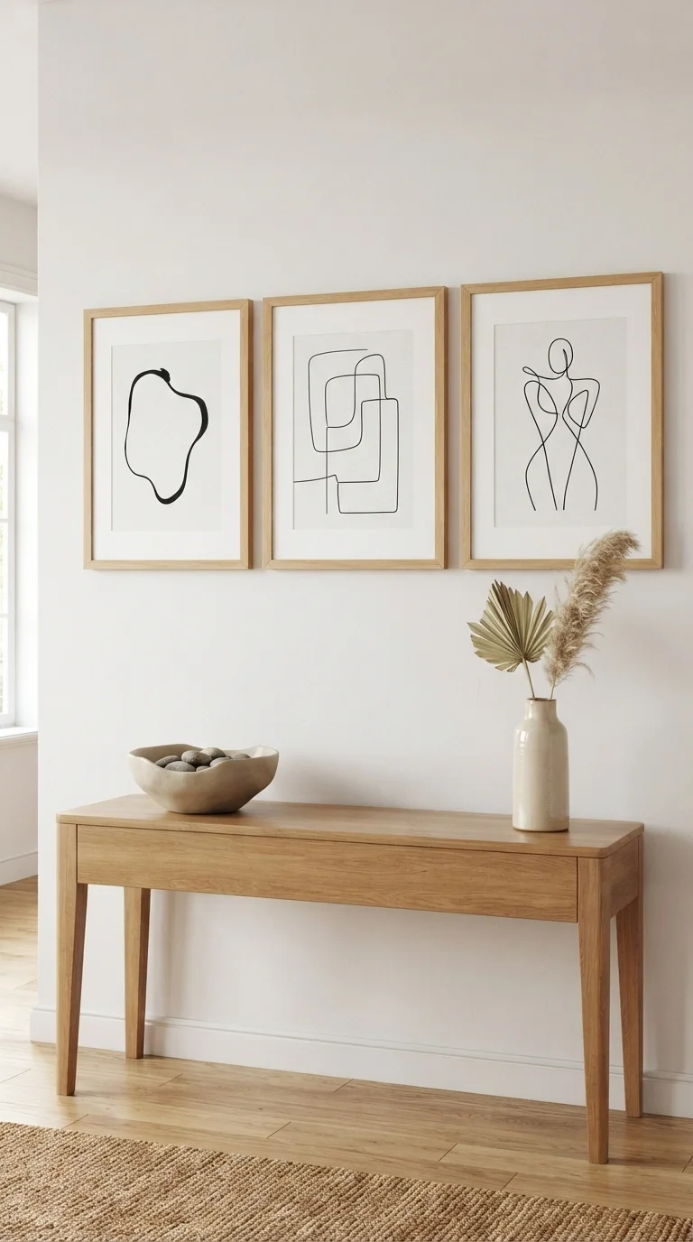 11 Farmhouse Living Room Ideas 2026: Cozy & Modern 7. Minimalist Gallery Walls