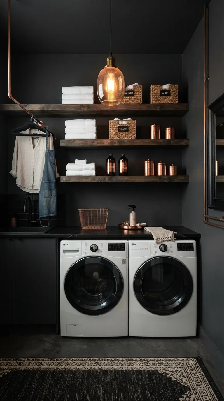 7. Moody Charcoal Accents