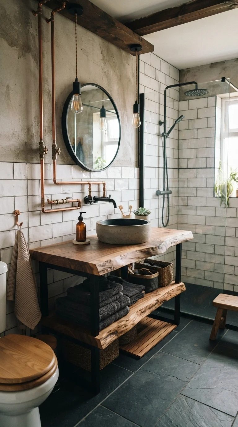 7. Reclaimed Wood and Industrial Edge