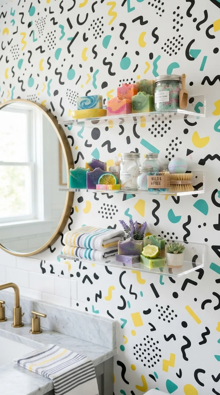 8. Acrylic Floating Shelves for an Invisible Look