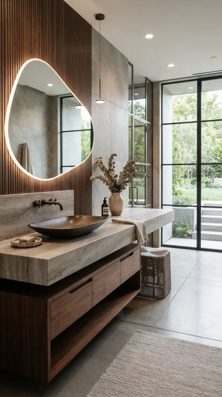 8. Asymmetrical Vanity Layouts