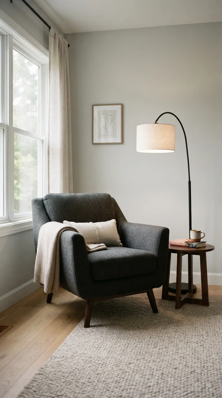 8. Cozy Minimalist Gray Corner