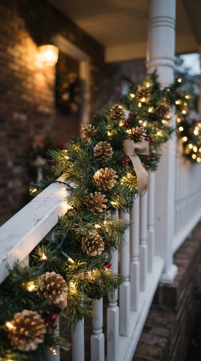 8. Festive Porch Railing Swags
