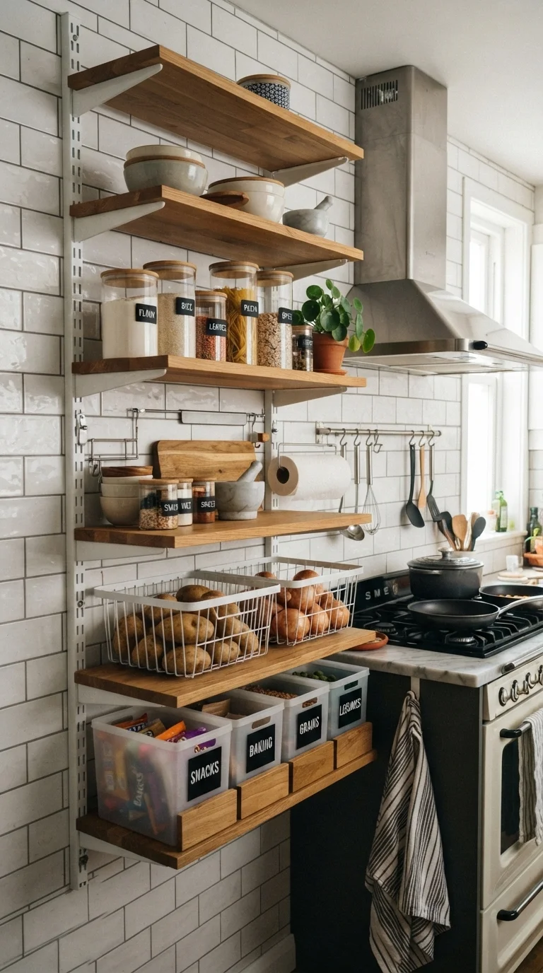 11 Pantry Remodel Ideas 2026 Small Kitchen 8. Modular Wall-Mounted Systems