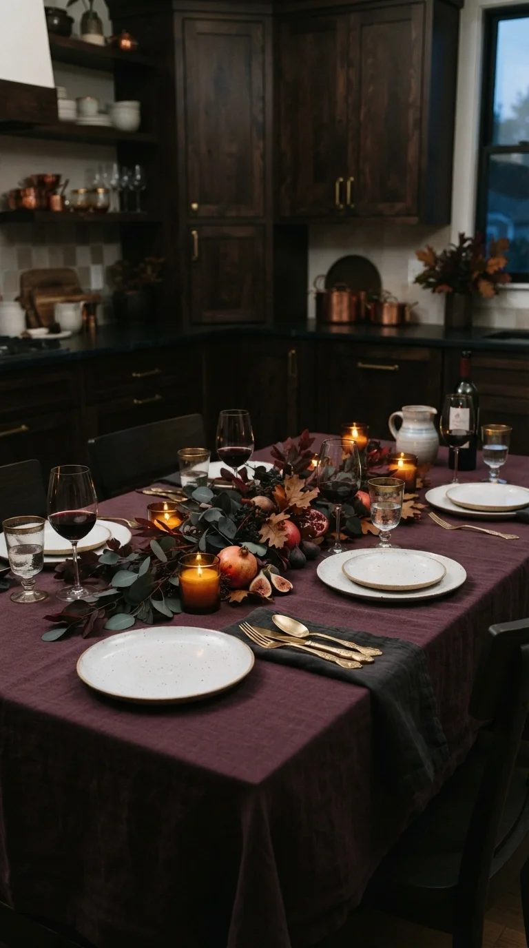 8. Moody Dark Table Linens