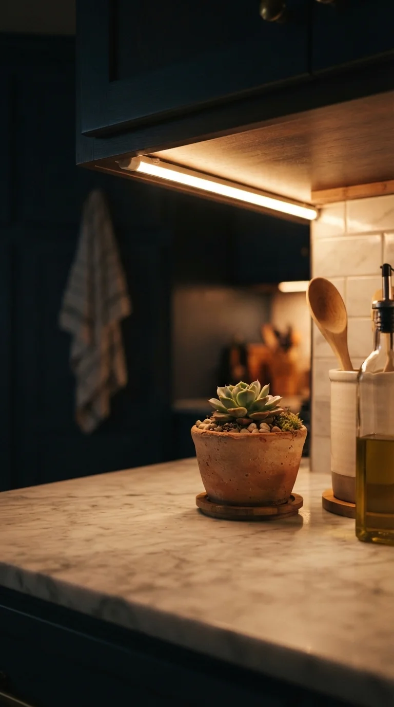 8. Strategic Under-Cabinet Lighting