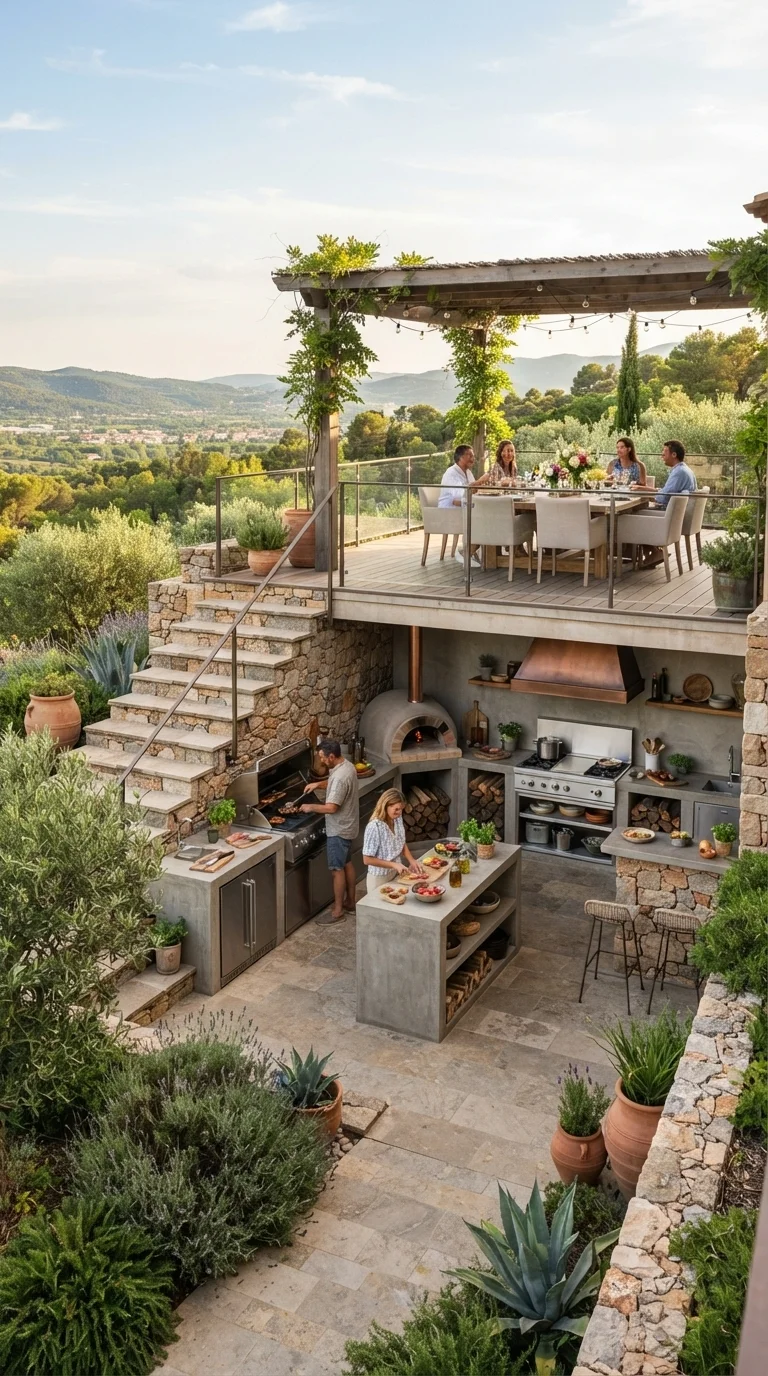 8. The Multi-Level Tiered Kitchen
