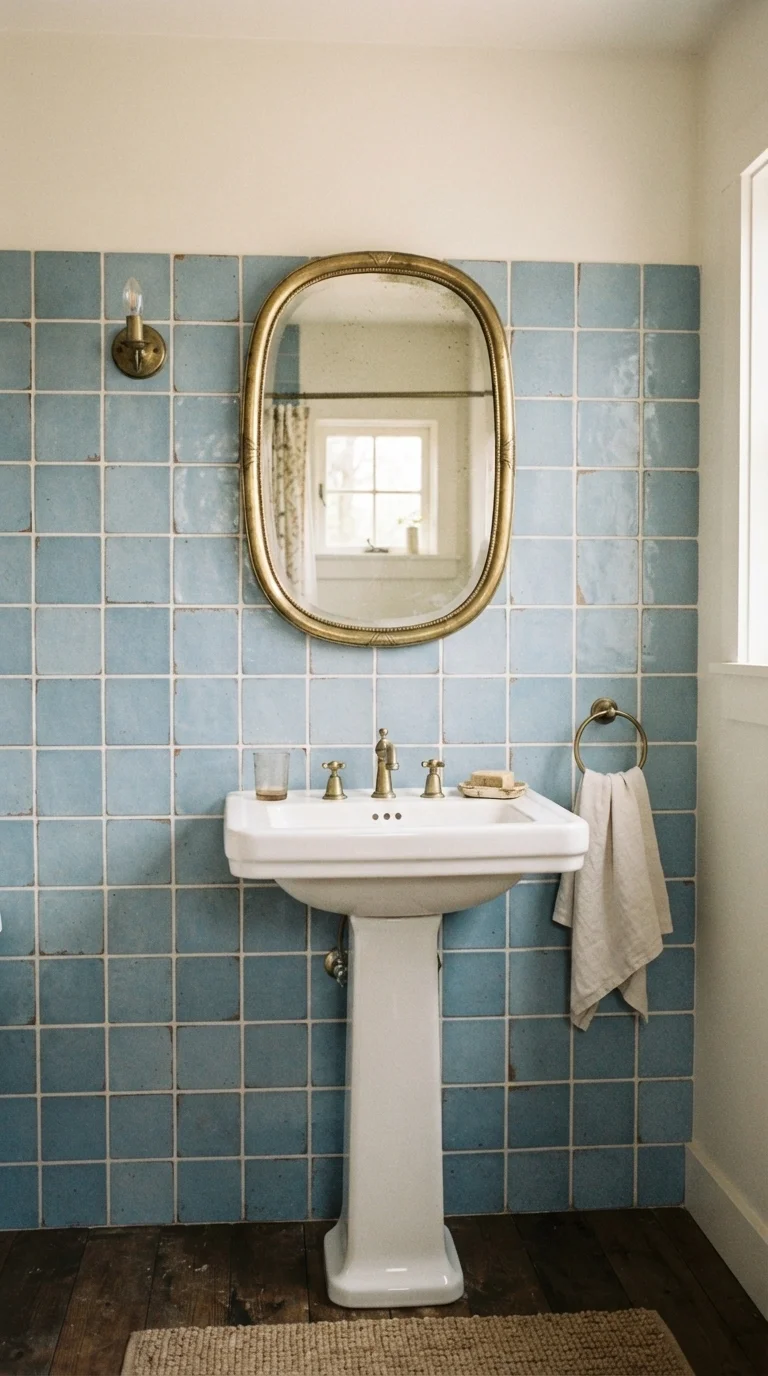 8. Weathered Blue Ceramic Squares