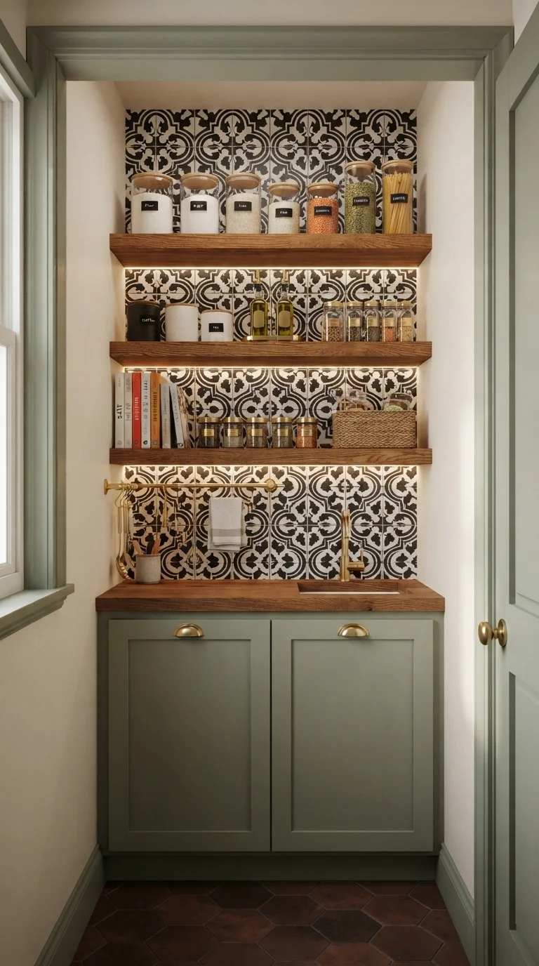 9. Geometric Tile Backsplash