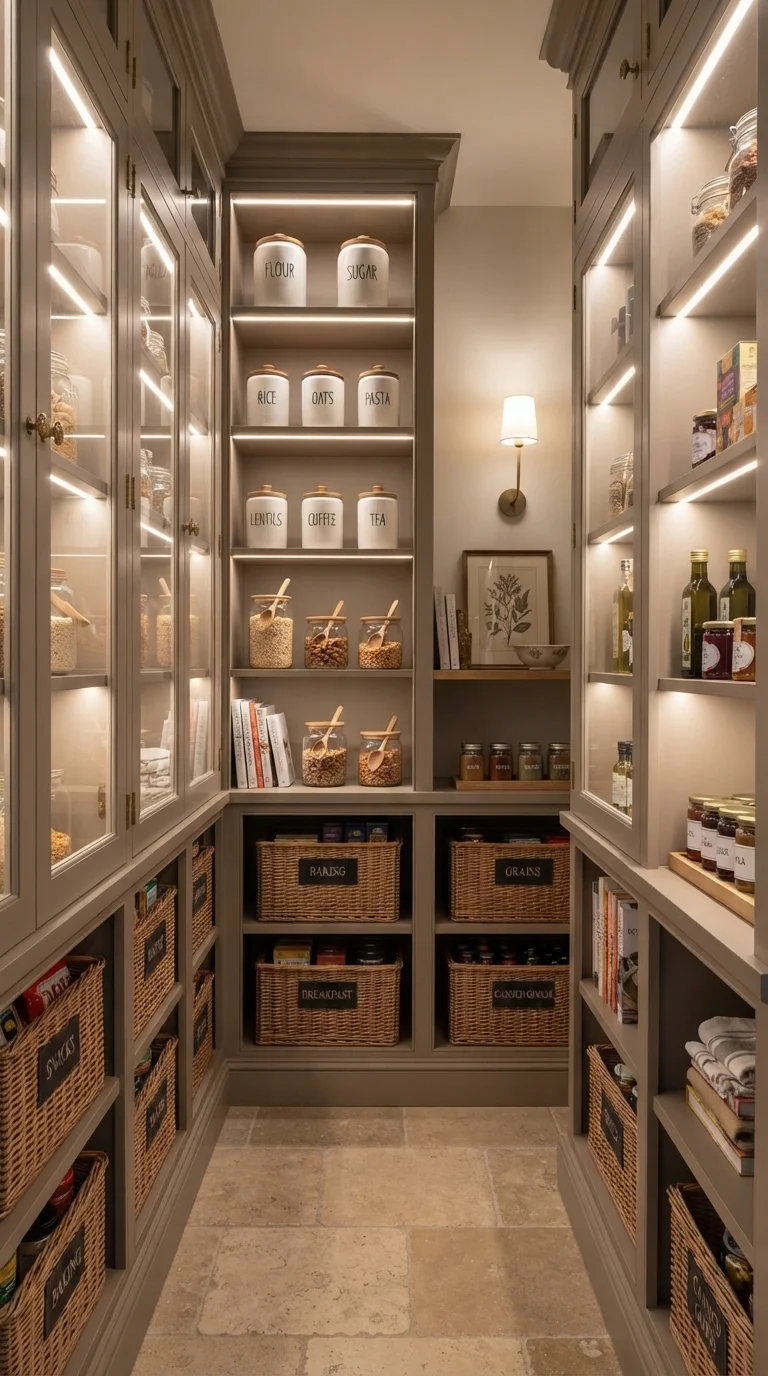 9. Glass-Fronted Cabinetry for Visual Clarity