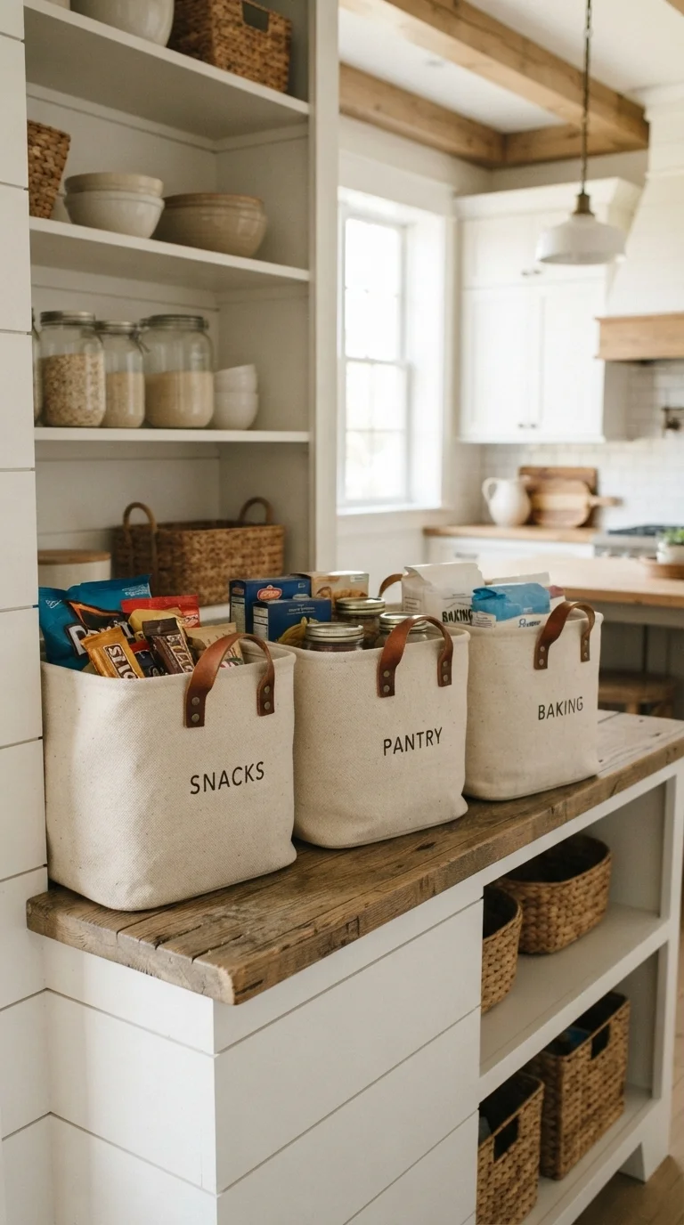 9. Heavy-Duty Canvas Bins for Bulk Storage
