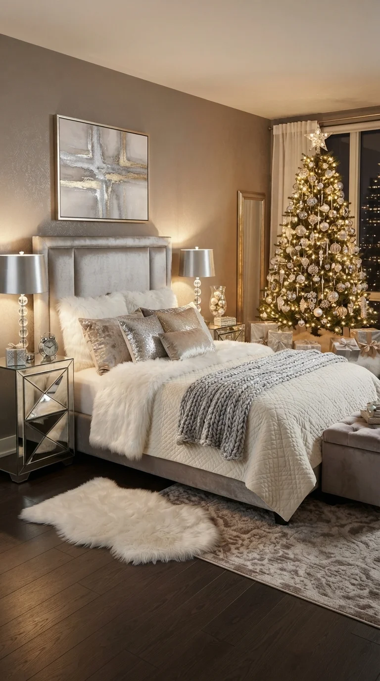 9. Metallic Glamour and Crystal Accents