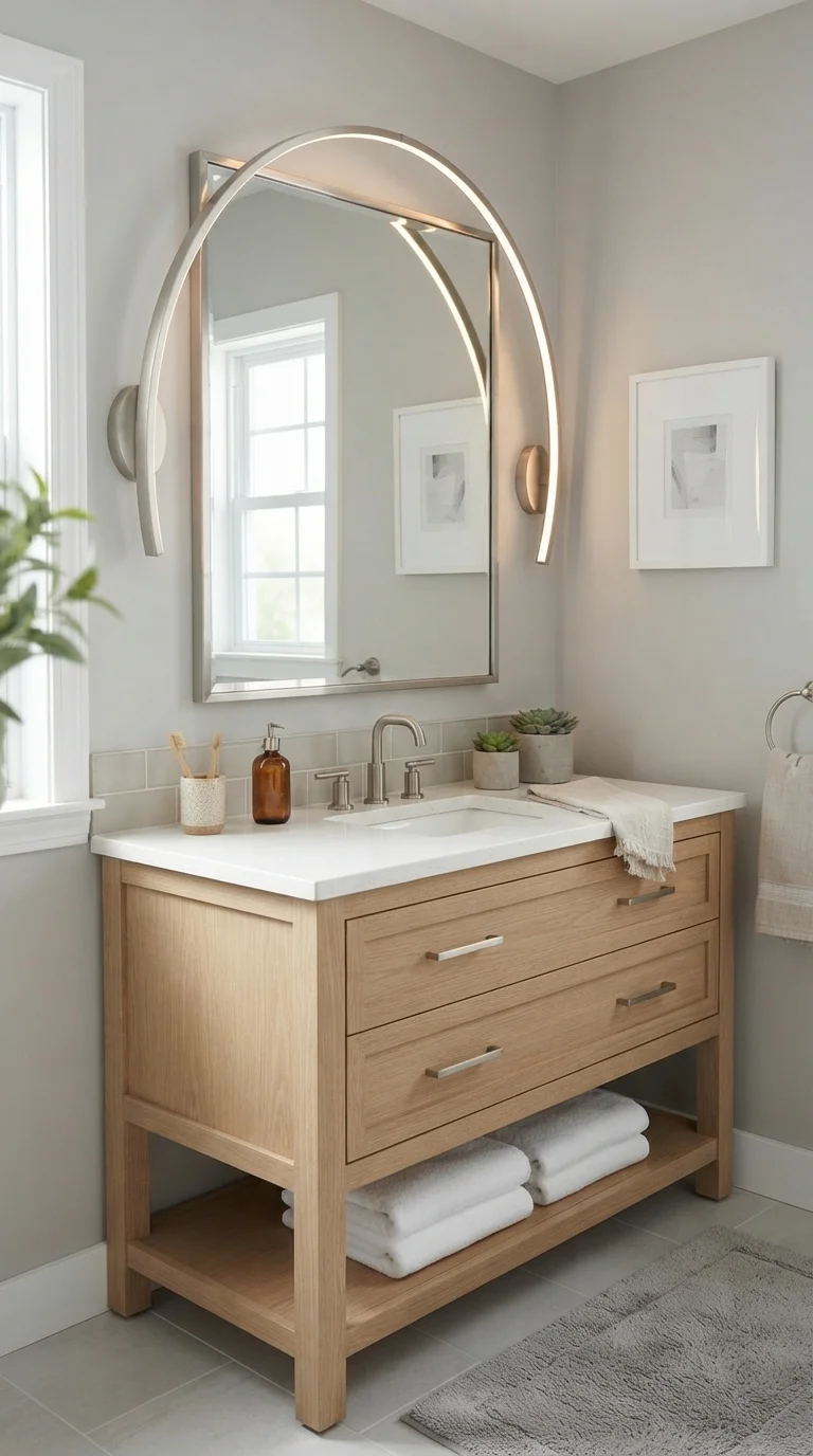 9. Minimalist Arc Sconces
